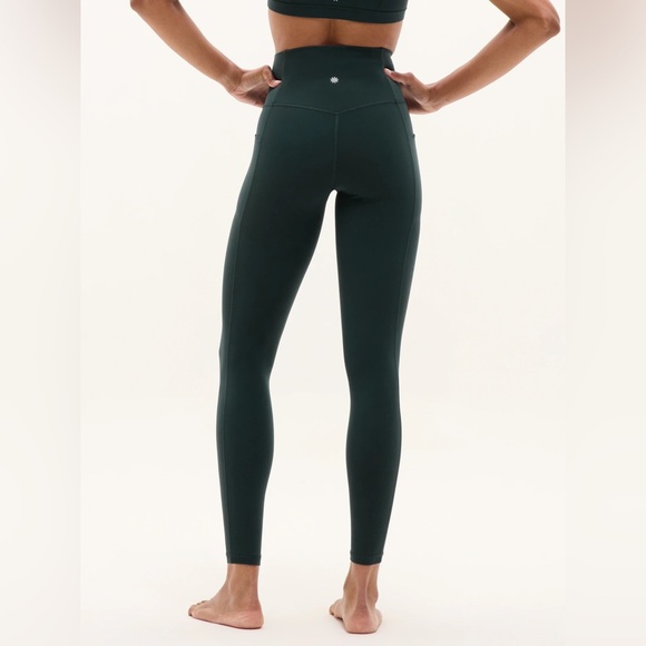 Athleta Salutation Stash Pocket II Tight Legging dark green sz small - Picture 2 of 12